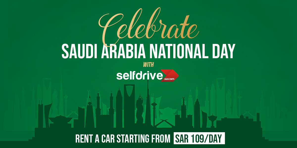 Celebrate Saudi National Day with SelfDrive KSA: Rent a Car Starting from SAR 109/Day